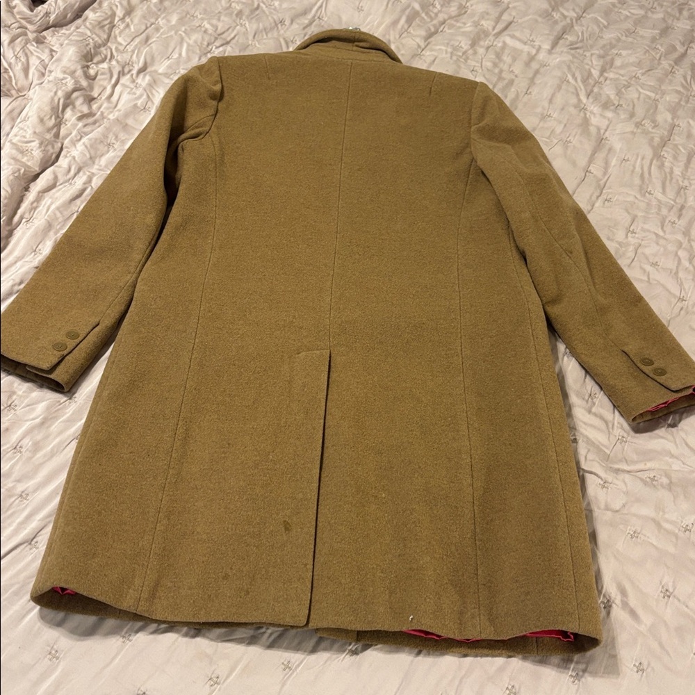 GAP Women's Camel Wool cashmere Blend Long Coat - Camel hot pink lining - Picture 5 of 6